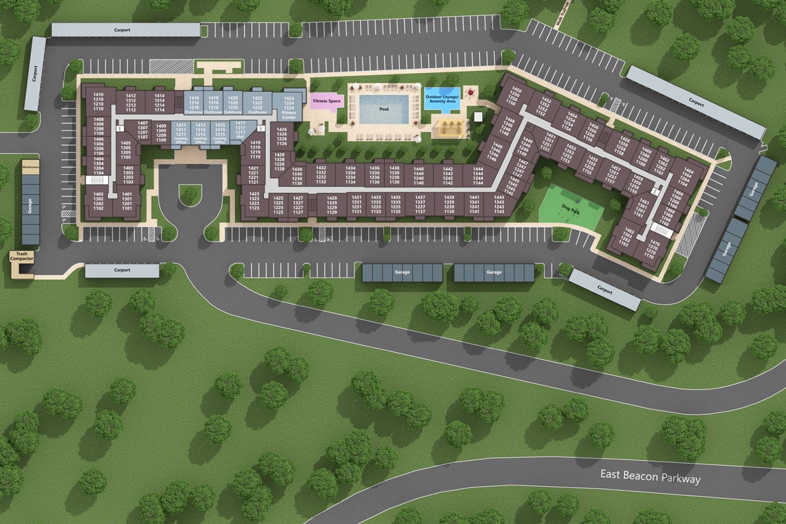 RISE Red Mountain luxury Birmingham apartments Site Map